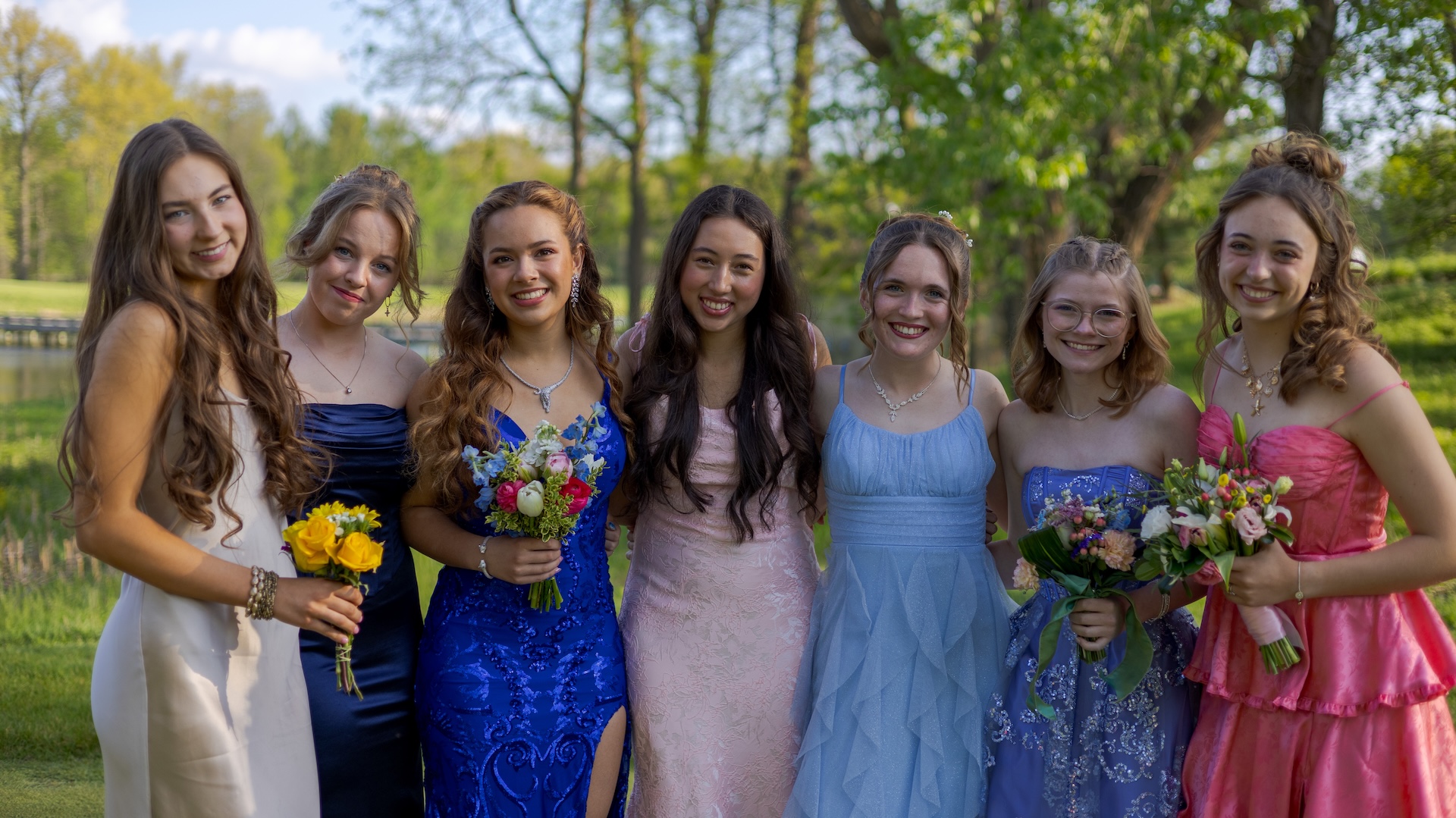 Group portrait taken before a school dance